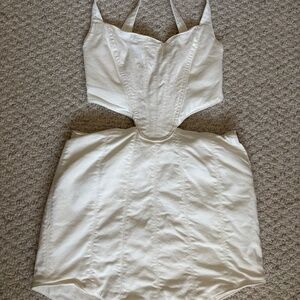 Zara white dress with side cut outs, size small